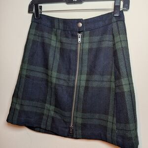 Abercrombie & Fitch Blue and Green Asymmetrical A-line Mini Skirt